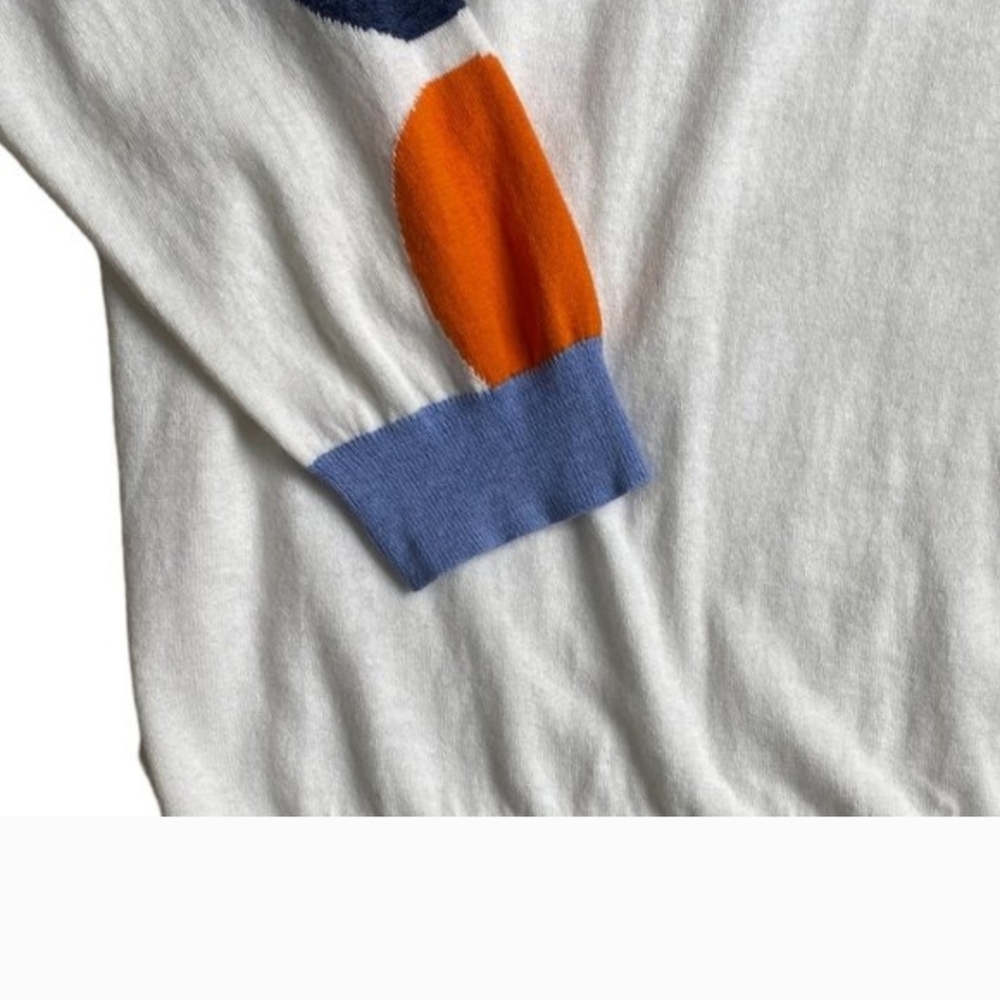 Zaket & Plover Silk Cotton Polka Dot Artsy Sleeve Normcore Light Sweater-L - Picture 7 of 7